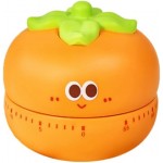 Cute Kitchen Timer with 60-Minute Mechanism, Orange Persimmon Design, Non-Slip Base, Easy-Read Dial, Mechanical Countdown for Cooking and Baking