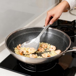 14.2 Inch Large Stainless Steel Skimmers Ladle Spoon Spider Strainer, Skimmer Slotted Spoon, Skimmer Spoons with Hanging Holes for Kitchen Cooking, Frying and Draining