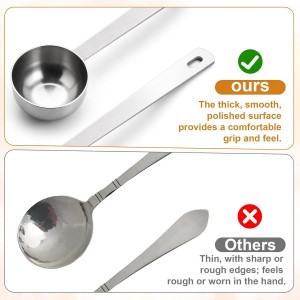 Sugar Spoon Metal Tablespoon 1 Tablespoon Measuring Spoons 15ml Stainless Steel Coffee Scoop 1 Tbsp Scoop Measure Spoon Metal Tbsp Scoops 4.3 in Handle for Coffee Tea Sugar (Silver)
