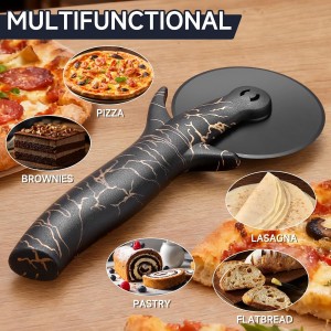 pizza cutter wheel with Removable and Washable Blade - Perfect for pizza Rolls, Pastry, Cheese, and cakes - Easy to Clean and Replace - Non-slip Grip for Smooth Cutting 8.47 Inches (Red)