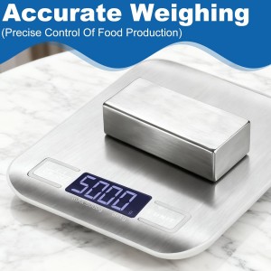 Food Scale, Digital Kitchen Scale with 0.1g Accuracy, 11lb/22lb Capacity & Backlit LCD, Stainless Steel Tare Scale for Baking, Cooking and Meal Prep, 5.5x7x0.6 Inches (Batteries Included)