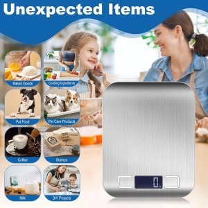 Food Scale, Digital Kitchen Scale with 0.1g Accuracy, 11lb/22lb Capacity & Backlit LCD, Stainless Steel Tare Scale for Baking, Cooking and Meal Prep, 5.5x7x0.6 Inches (Batteries Included)