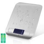 Food Scale, Digital Kitchen Scale with 0.1g Accuracy, 11lb/22lb Capacity & Backlit LCD, Stainless Steel Tare Scale for Baking, Cooking and Meal Prep, 5.5x7x0.6 Inches (Batteries Included)