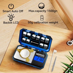 Digital Reloading Scale Precision 1500 Grains x 0.1gn,Powder Scale for Reloading, Grain Scales with LCD Display/Tare/Calibration Functions,Microgram Scale Pocket,Includes Batteries