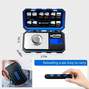 Digital Reloading Scale Precision 1500 Grains x 0.1gn,Powder Scale for Reloading, Grain Scales with LCD Display/Tare/Calibration Functions,Microgram Scale Pocket,Includes Batteries