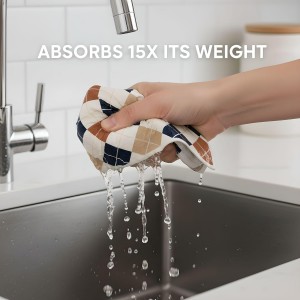 Swedish Dishcloths for Kitchen 6-Pack – Reusable Paper Towel Replacement Sponge Cloths – Bold Plaid, Camo & Argyle Patterns – Eco-Friendly Cellulose Dish Cloths for Washing Dishes