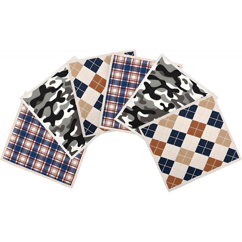 Swedish Dishcloths for Kitchen 6-Pack – Reusable Paper Towel Replacement Sponge Cloths – Bold Plaid, Camo & Argyle Patterns – Eco-Friendly Cellulose Dish Cloths for Washing Dishes