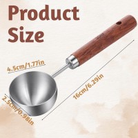 Coffee Scoop for Ground Coffee Vintage, 30ml Stainless Steel Espresso Tablespoon Measuring Spoon with Walnut Handle, Ideal for Scooping & Measuring Beans Tea, and More (Silver)