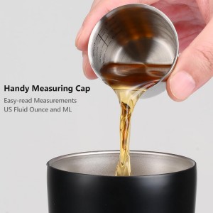 Insulated Cocktail Shaker Black - 23oz Double Wall Vacuum Stainless Steel Martini Shaker with Built-in Strainer & Jigger Lid, Pro Leak-Proof Weighted Shaker for Home Bar, Premium Bar Gift Set