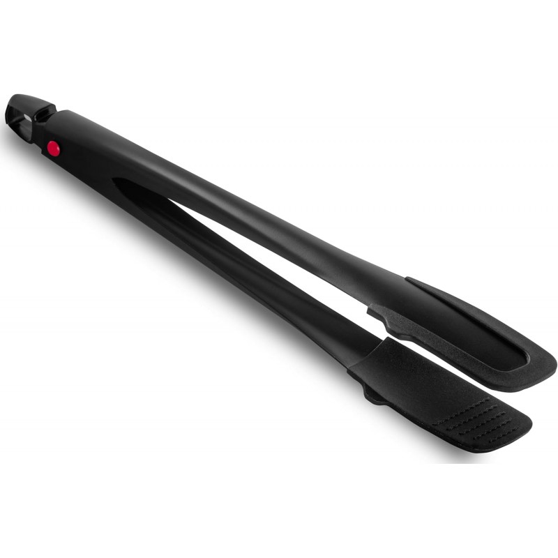 Professional Stainless Steel Kitchen Tongs, Food-Grade Silicone Anti-Slip Design with Comfortable Grip, Multi-Purpose for Salad Serving, BBQ and Cooking- 12'' Black