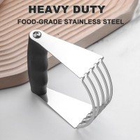 Dough Blender - Pastry Cutter Stainless Steel Butter Cutter, Pastry Blender for Easy Mixing, Pasta, Pie Crusts, Cake, Biscuits Baking Tools (Black)