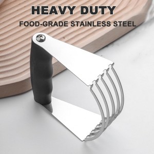 Dough Blender - Pastry Cutter Stainless Steel Butter Cutter, Pastry Blender for Easy Mixing, Pasta, Pie Crusts, Cake, Biscuits Baking Tools (Black)