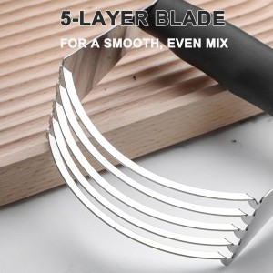 Dough Blender - Pastry Cutter Stainless Steel Butter Cutter, Pastry Blender for Easy Mixing, Pasta, Pie Crusts, Cake, Biscuits Baking Tools (Black)