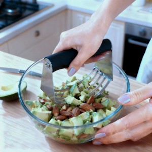 Dough Blender - Pastry Cutter Stainless Steel Butter Cutter, Pastry Blender for Easy Mixing, Pasta, Pie Crusts, Cake, Biscuits Baking Tools (Black)