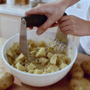 Dough Blender - Pastry Cutter Stainless Steel Butter Cutter, Pastry Blender for Easy Mixing, Pasta, Pie Crusts, Cake, Biscuits Baking Tools (Black)