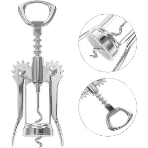 Uonlytech Stainless Metal Lever Corkscrew Wine Opener Manual Bottle Opener for Wine and Beer Easy to Use Bartender Tool for Home Kitchen Party