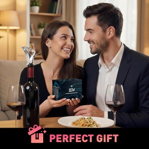 IOV Wine Bottle Pourer, Upgraded Sealing Wine Stopper with Dust Caps, Auto Flip Pourer Spout for Liquor, Olive Oil, Vinegar and Syrup, No-Drip Wine Accessories Gift for Wine Lovers