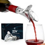 IOV Wine Bottle Pourer, Upgraded Sealing Wine Stopper with Dust Caps, Auto Flip Pourer Spout for Liquor, Olive Oil, Vinegar and Syrup, No-Drip Wine Accessories Gift for Wine Lovers