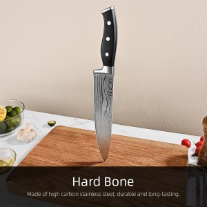 Knife Set, Emojoy 18-Piece Knife Sets for Kitchen with Block, Stainless Steel Kitchen Knives with Built-in Sharpener, Shears and Carving Fork, Black