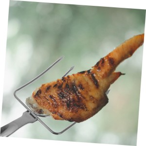 2pcs Stainless Steel Turkey Lifter Forks Heat Resistant Meat Carving Forks with Ergonomic Non-slip Handle for Roasting and Barbecue Cooking