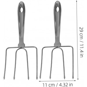 2pcs Stainless Steel Turkey Lifter Forks Heat Resistant Meat Carving Forks with Ergonomic Non-slip Handle for Roasting and Barbecue Cooking