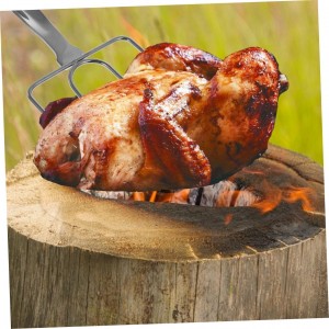 2pcs Stainless Steel Turkey Lifter Forks Heat Resistant Meat Carving Forks with Ergonomic Non-slip Handle for Roasting and Barbecue Cooking