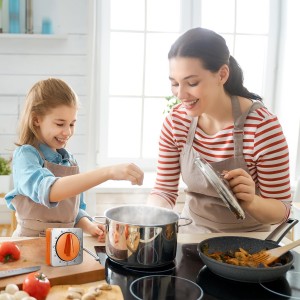 Orange Kitchen Timers for Cooking, Chef Cooking Timer Clock with Loud Alarm,100% Mechanical Desk Timer - No Batteries Required - Magnetic Backing, Exquisite Stainless Steel Body - Countdown Reminder