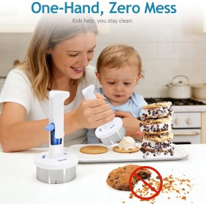 Stainless Steel Ice Cream Sandwich Maker,Ice Cream Sandwich Scoop,Ice Cream Scoop with Trigger,Easy Release Sandwich Cookie Scoops For Kitchen and Dessert Shop