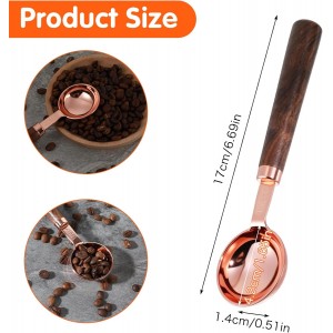 1 Tablespoon Scoop, Coffee Measuring Spoon with Wood Handle, Stainless Steel Coffee Scoop for Beans,Espresso, Protein Powders, Tea, Sugar(1 Tbsp/15ml)