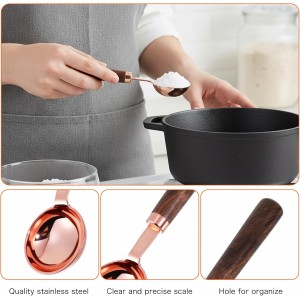 1 Tablespoon Scoop, Coffee Measuring Spoon with Wood Handle, Stainless Steel Coffee Scoop for Beans,Espresso, Protein Powders, Tea, Sugar(1 Tbsp/15ml)