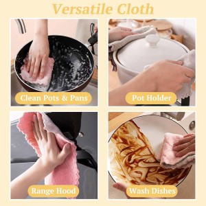 Microfiber Cleaning Cloths - Super Absorbent Streak-Free & Lint-Free Towels for Glass Kitchen & Home (Gray, Purple, Pink, Green) (6pcs)