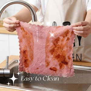 Microfiber Cleaning Cloths - Super Absorbent Streak-Free & Lint-Free Towels for Glass Kitchen & Home (Gray, Purple, Pink, Green) (6pcs)