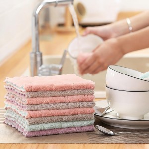 Microfiber Cleaning Cloths - Super Absorbent Streak-Free & Lint-Free Towels for Glass Kitchen & Home (Gray, Purple, Pink, Green) (6pcs)