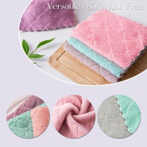 Microfiber Cleaning Cloths - Super Absorbent Streak-Free & Lint-Free Towels for Glass Kitchen & Home (Gray, Purple, Pink, Green) (6pcs)