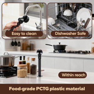 Coffee Scoop 2Tbsp & 51mm Espresso Tamper - BPA-Free PCTG Scoop Funnel, Fits K-Cups, Precise Measuring for Coffee/Protein/Powder/Hot Cocoa & Formula Dispensers (Black 1Pack)