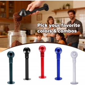 Coffee Scoop 2Tbsp & 51mm Espresso Tamper - BPA-Free PCTG Scoop Funnel, Fits K-Cups, Precise Measuring for Coffee/Protein/Powder/Hot Cocoa & Formula Dispensers (Black 1Pack)