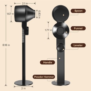 Coffee Scoop 2Tbsp & 51mm Espresso Tamper - BPA-Free PCTG Scoop Funnel, Fits K-Cups, Precise Measuring for Coffee/Protein/Powder/Hot Cocoa & Formula Dispensers (Black 1Pack)