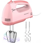 Hand Mixer Electric, Small Food Mixer 7 Speeds Handheld Blender, 304 *(2* Beater, 2*Dough Hook) Kitchen Blender for Cream, Cookies, Dishwasher Safe