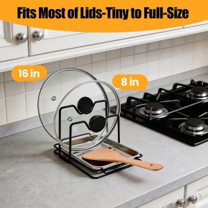 Pot Lid Holder While Cooking with 304 Stainless Steel Drip Tray, Lid and Spoon Rest, Multifunctional Countertop Organizer for Kitchen Spoon and Spatula While Cooking