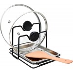 Pot Lid Holder While Cooking with 304 Stainless Steel Drip Tray, Lid and Spoon Rest, Multifunctional Countertop Organizer for Kitchen Spoon and Spatula While Cooking