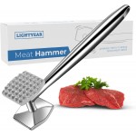Lightyear Meat Hammer 304 Stainless Steel Meat Tenderizer Tool, Kitchen Mallet for Cooking, Ice Cracking, Shellfish Prep, Crush Spices and Nuts with Ease - All Metal Food Hammer for Daily Use
