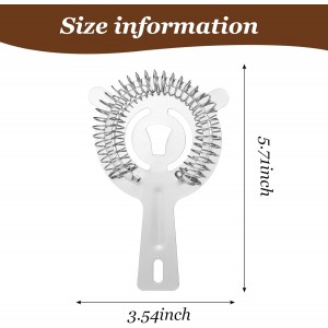 16 Pcs Stainless Steel Cocktail Strainer, 5.71 Inches Silver Bar Tool for Filtering Drinks for Bartenders Mixologists Home and Restaurant Use