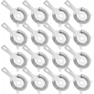16 Pcs Stainless Steel Cocktail Strainer, 5.71 Inches Silver Bar Tool for Filtering Drinks for Bartenders Mixologists Home and Restaurant Use