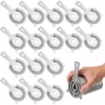 16 Pcs Stainless Steel Cocktail Strainer, 5.71 Inches Silver Bar Tool for Filtering Drinks for Bartenders Mixologists Home and Restaurant Use