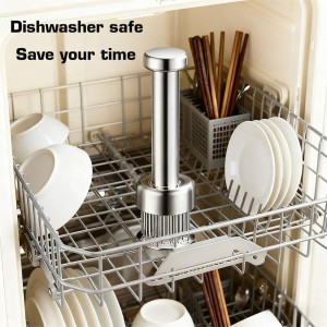 Meat Tenderizer Tool with 21 Sharp Needles,304 Stainless Steel,Retractable Safety Guard,Meat Piercing for Tenderizing Steak,Beef,Chicken,Pork,Turkey,Perfect for BBQ & Marinating,Dishwasher Safe