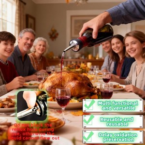 4PCS Premium Wine and Oil Pourer Set, 304 Stainless Steel Pour Spouts for Liquor & Oil - Reusable, Dishwasher Safe, Precision Flow Control, Leak-Proof Seal, Fit Most Wine & Whiskey Bottles (XS)