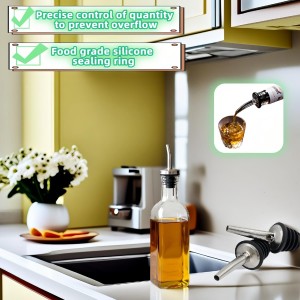 4PCS Premium Wine and Oil Pourer Set, 304 Stainless Steel Pour Spouts for Liquor & Oil - Reusable, Dishwasher Safe, Precision Flow Control, Leak-Proof Seal, Fit Most Wine & Whiskey Bottles (XS)