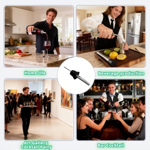 4PCS Premium Wine and Oil Pourer Set, 304 Stainless Steel Pour Spouts for Liquor & Oil - Reusable, Dishwasher Safe, Precision Flow Control, Leak-Proof Seal, Fit Most Wine & Whiskey Bottles (XS)