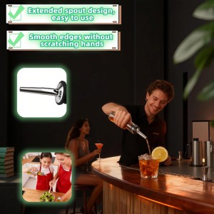 4PCS Premium Wine and Oil Pourer Set, 304 Stainless Steel Pour Spouts for Liquor & Oil - Reusable, Dishwasher Safe, Precision Flow Control, Leak-Proof Seal, Fit Most Wine & Whiskey Bottles (XS)