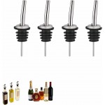 4PCS Premium Wine and Oil Pourer Set, 304 Stainless Steel Pour Spouts for Liquor & Oil - Reusable, Dishwasher Safe, Precision Flow Control, Leak-Proof Seal, Fit Most Wine & Whiskey Bottles (XS)